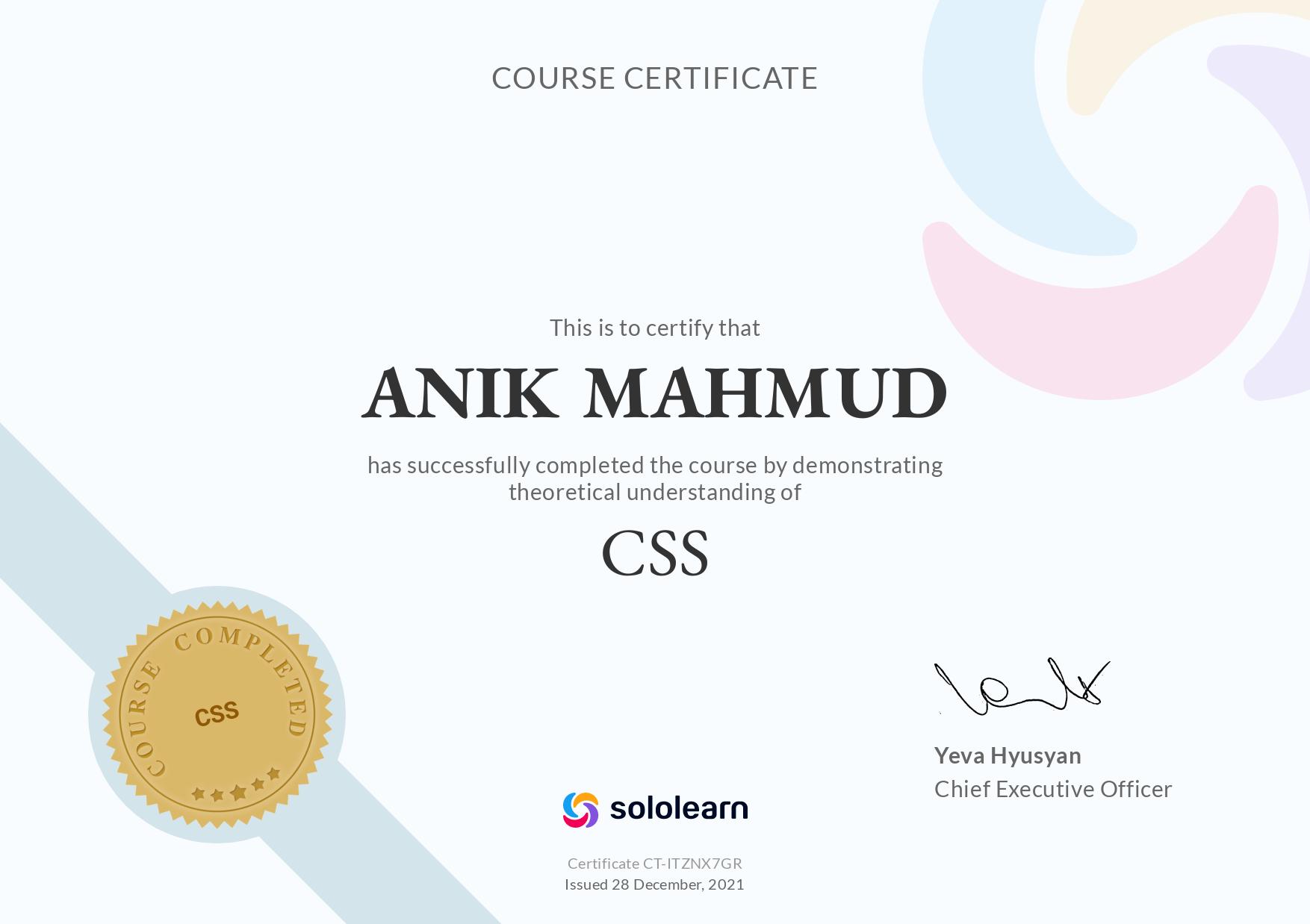 CSS certification