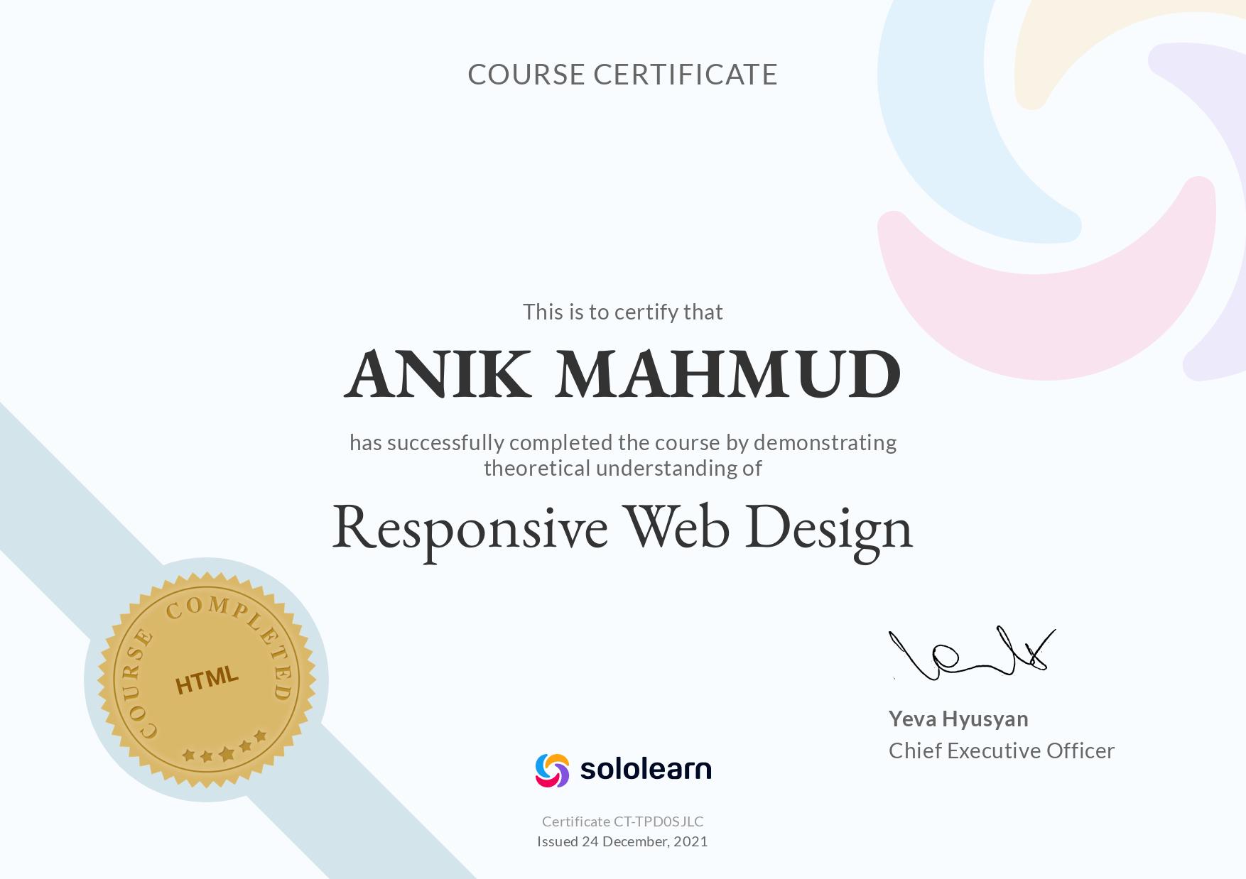 Responsive Web Development certification